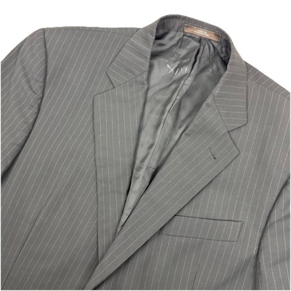Joseph Abboud Blazer Black pinstripe 42R 100% Wool 2 button Coat Jacket
